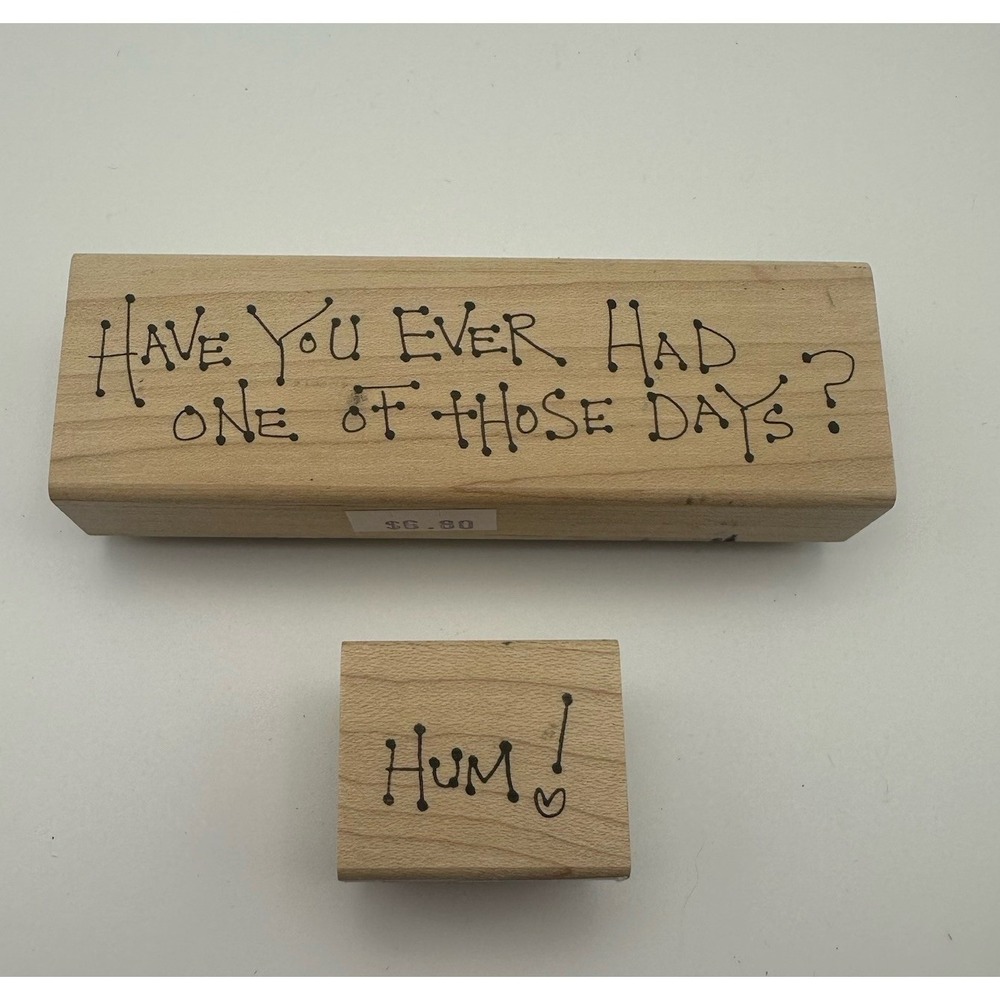 Judith Ever Had One Of Those Days H-63 Hum! Wood Mount Rubber Stamp Vintage Lot